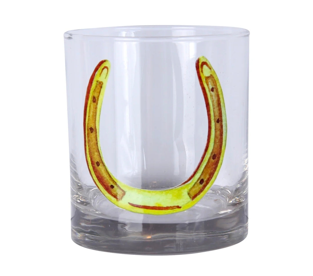 Yellow horseshoe rocks glass