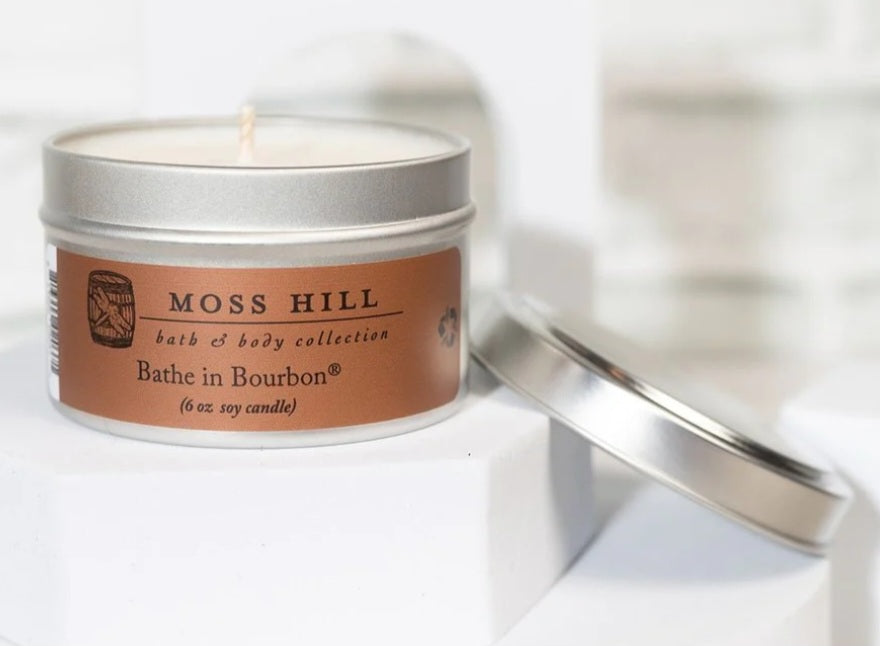 Moss Hill bathe in bourbon candle 6 oz soy candle