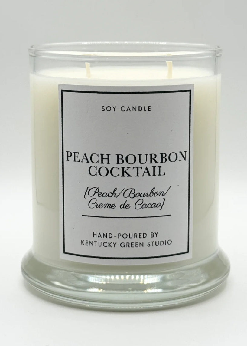 Kentucky green studio peach bourbon cocktail soy candle